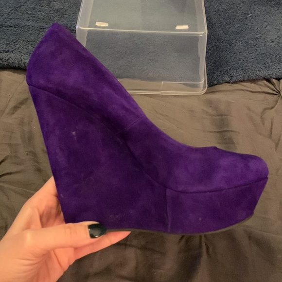 Aldo purple suede platform wedges - Picture 9 of 11
